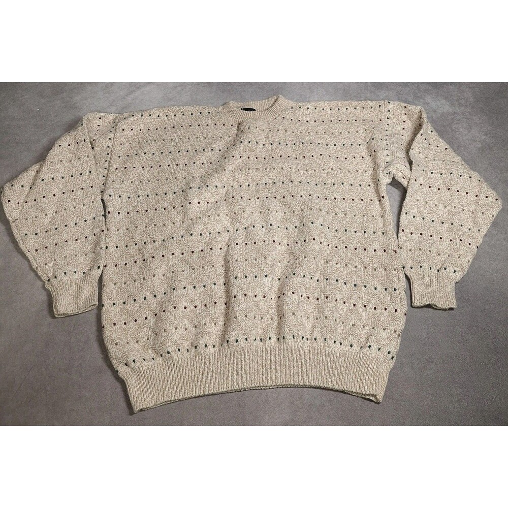John Henry Sweater Mens Extra Large Pullover Polka Dot Cotton XL